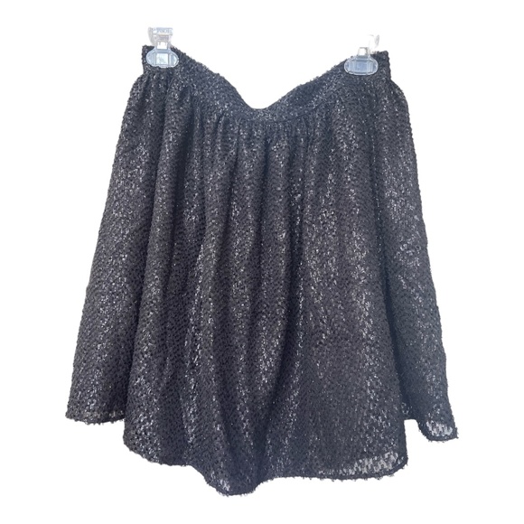 MICHAEL Michael Kors Black Silk Blend Sequin Flare Skirt Women's Size 8 - Picture 2 of 13